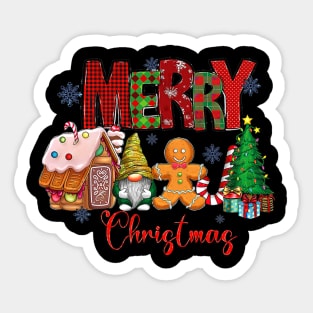 Merry Christmas Candy House Lemon Gnome Gingerbread Pajamas Sticker